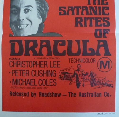 DRACULA VIT TOUJOURS A LONDRES 1973 Affiche Originale 34x76 Australie Daybill - Picture 3 of 4