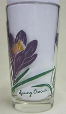 Spring Crocus Peanut Butter Glass Glasses Drinking Kitchen Mauzy 97-2