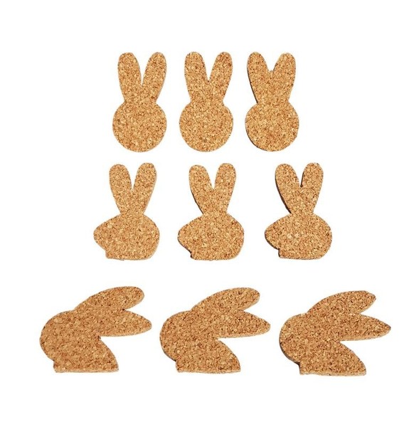Oster-Hasen Bastelset (9 StüCk) Aus Kork – Diy Deko | Nachhaltige Korkfigur-image