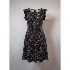 LOFT Petites Floral Ruffle Sleeve Keyhole Back Shift Dress MP
