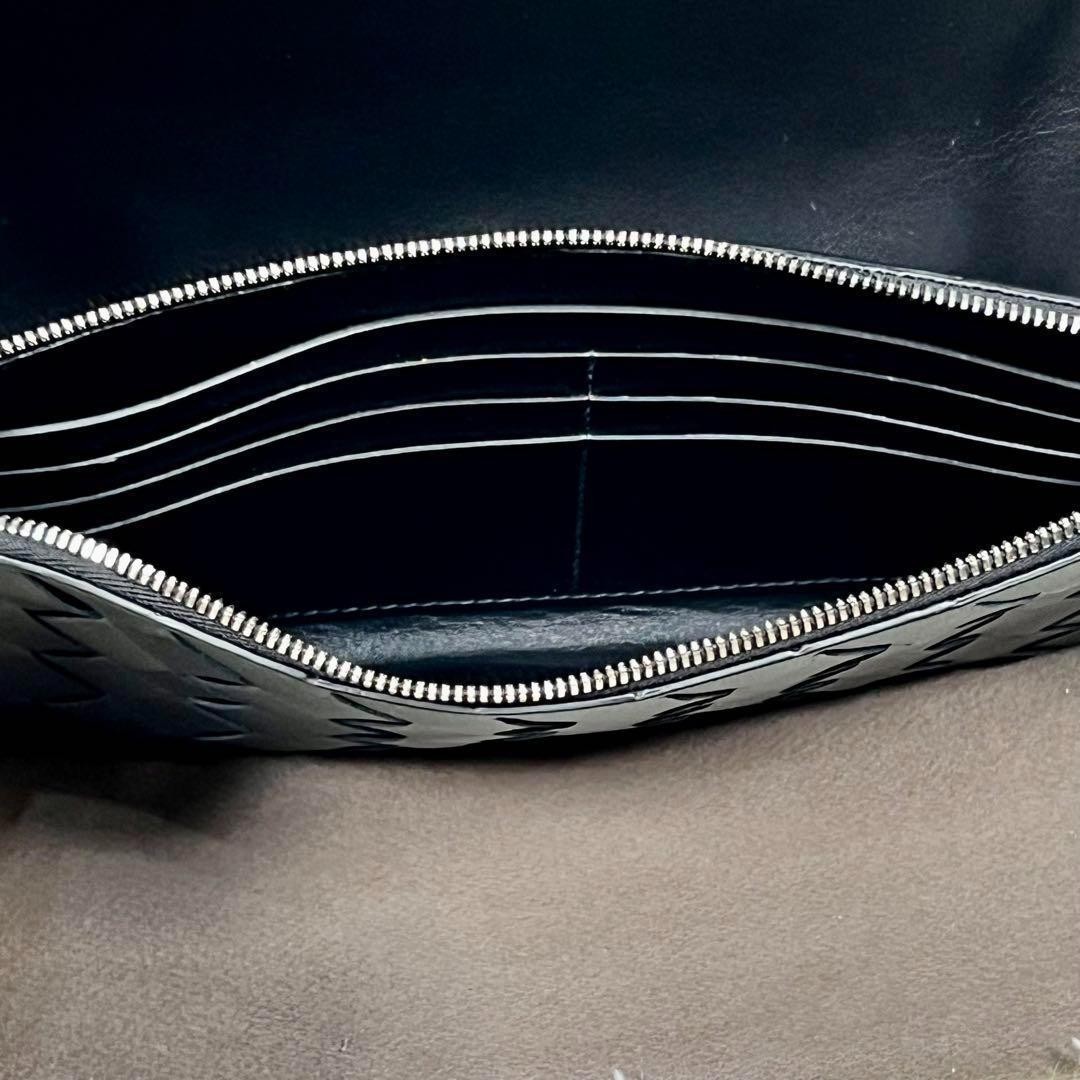 BOTTEGA VENETA Intrecciato Shoulder Bag Black Purse Leather Unisex Auth R02142 thumbnail 7