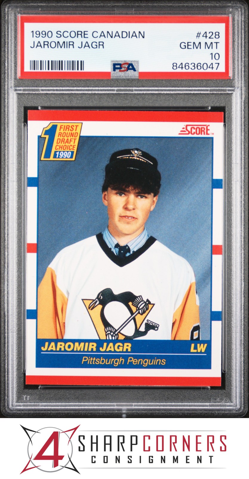 1990 SCORE CANADIAN #428 JAROMIR JAGR RC PENGUINS PSA 10