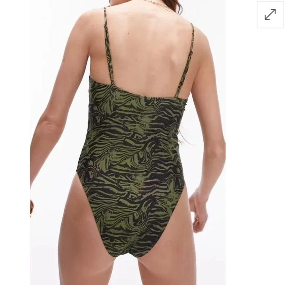 New TOPSHOP Bead Detail One-Piece Swimsuit Size 6 - Image 3 of 4