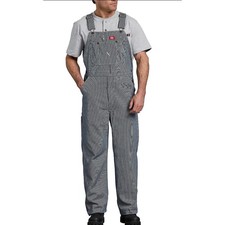 Dickies Hickory Stripe Bib Overalls Mens 38x30 Indigo White Workwear 83297HS NWT