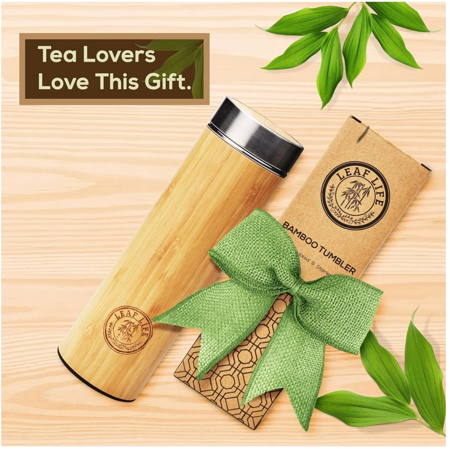 Insulated Bamboo Tea Bottle - Gift for Tea Enthusiasts