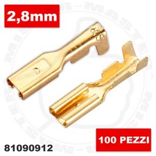TERMINALI CAPOCORDA FASTON 2,8mm FEMMINA A CRIMPARE - 100 PEZZI