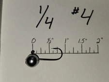 20 1/4oz Ball Head Jigs Mustad BLN 32746 Hooks #4 #2 #1 1/0 2/0 3/0 4/0 or 5/0