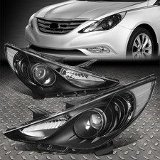 For 11-14 Sonata Pair Black Housing Clear Corner Projector Headlight Head Lamps