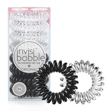 invisibobble Original Spiral Hair Ties Crystal Clear True Black