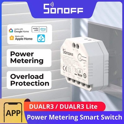 SONOFF DUALINR3 / DUALINR3 Lite 2 Gang Dual Relais Modul DIY WLAN MINI Smart Switch