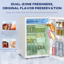4.5 Cu.Ft Mini Fridge, Single Door Refrigerator with Freezer, Wheels, Adjustable