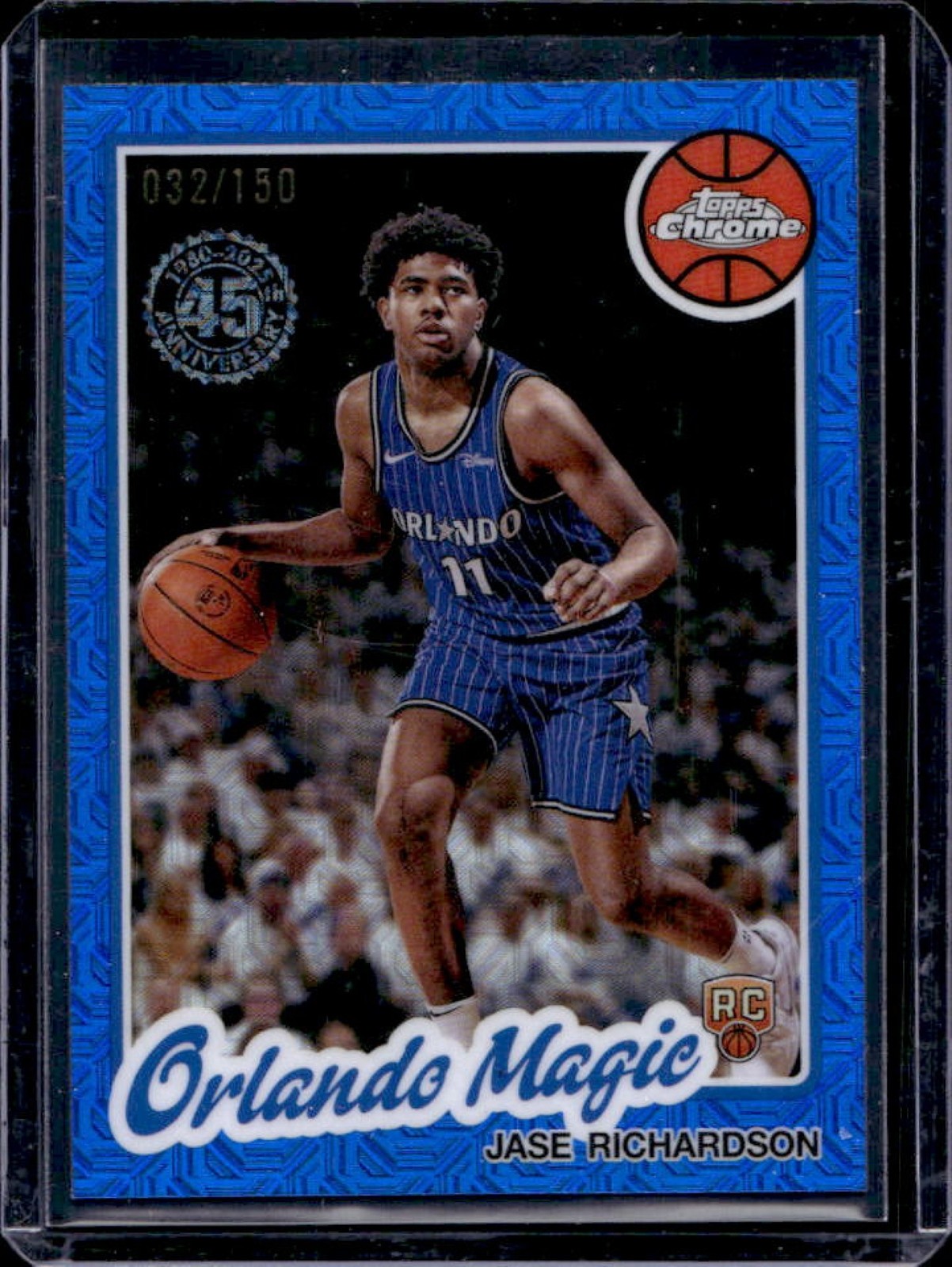 2025-26 Topps Jase Richardson 1980-81 Chrome RC Blue Mojo Refractor #32/150