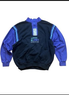 Vintage Adidas 90s Halfzip Purple Pullover Archive Tennis Sport 80s Unisex Large