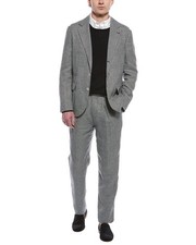 BRUNELLO CUCINELLI MEN'S GRAY PLAID CHECKERED SUIT MSRP 4995