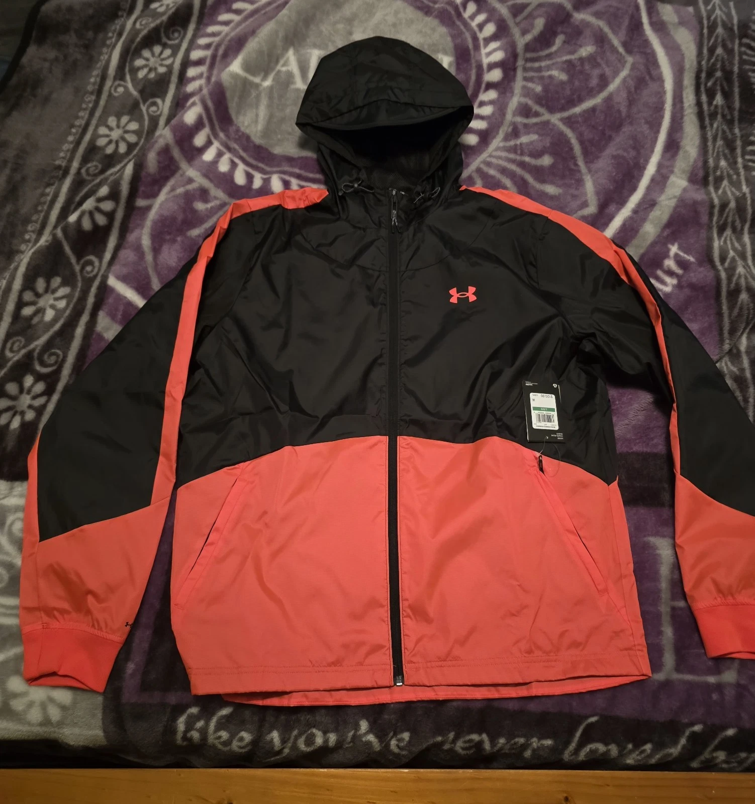 $120...Under Armour Storm Legacy size L Windbreaker Black/ Red.