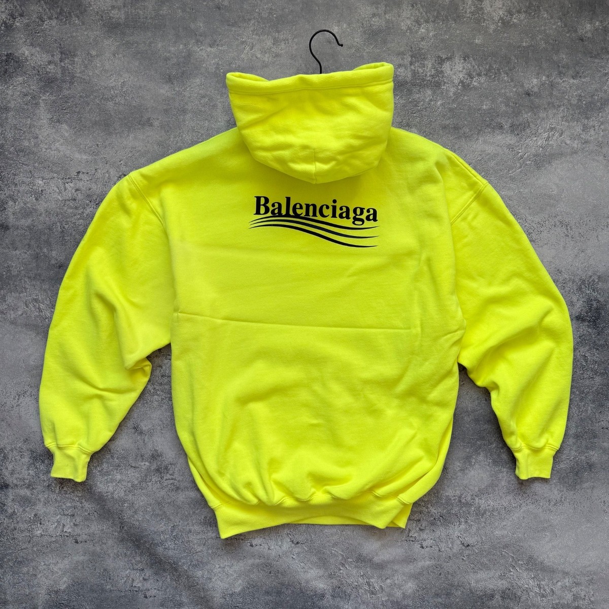 Balenciaga Political Campaign Hoodie Yellow Neon Size S | eBay