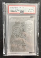 2022 Skybox Marvel Metal Universe Spider-Man Platinum Portraits Spider-Man PSA10