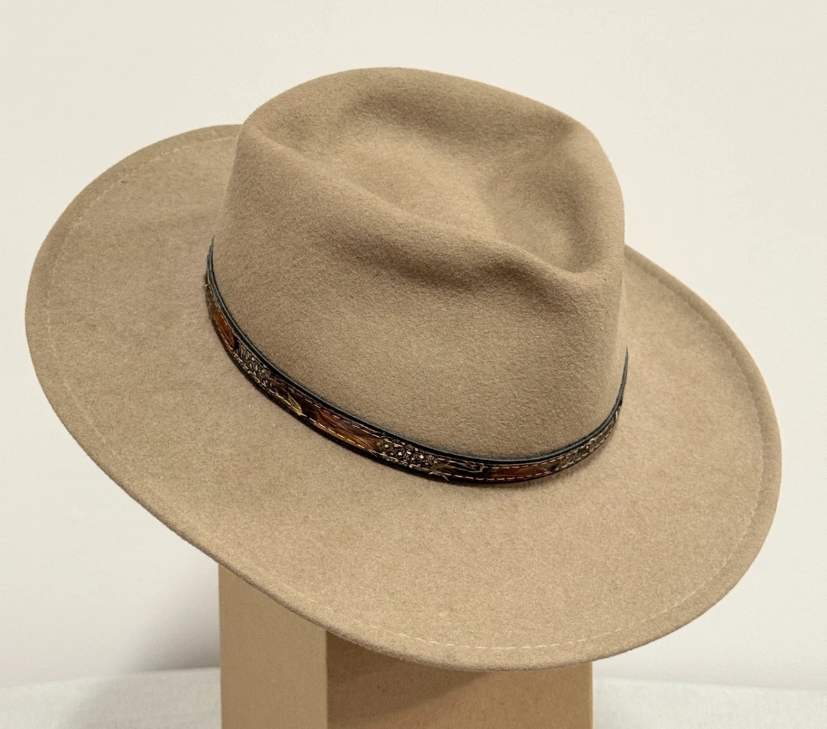 Chapeau vintage Golden Gate Co laine Fedora taille M style