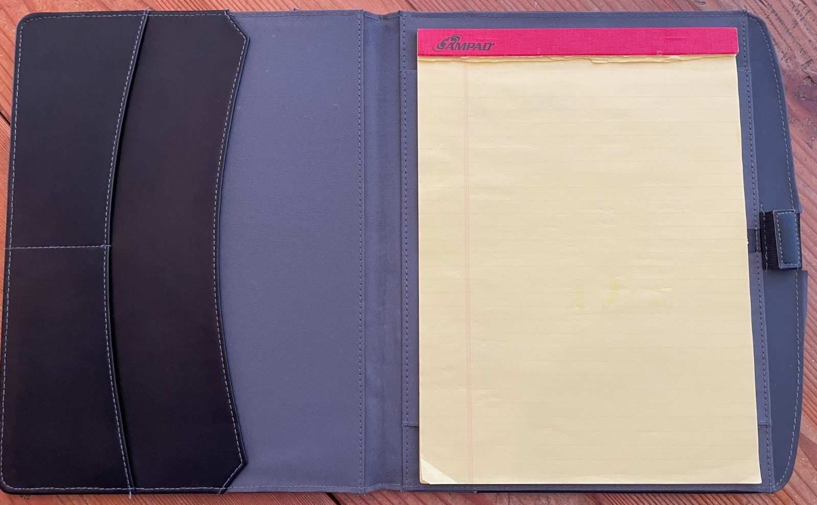 LEEDS Faux Leather Black Padded Portfolio ~ Embossed Logo ~ Item #6100-01