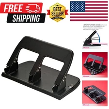 Medium Duty 3 Hole Punch with Ergonomic Handle, 30 Sheet Capacity, Black