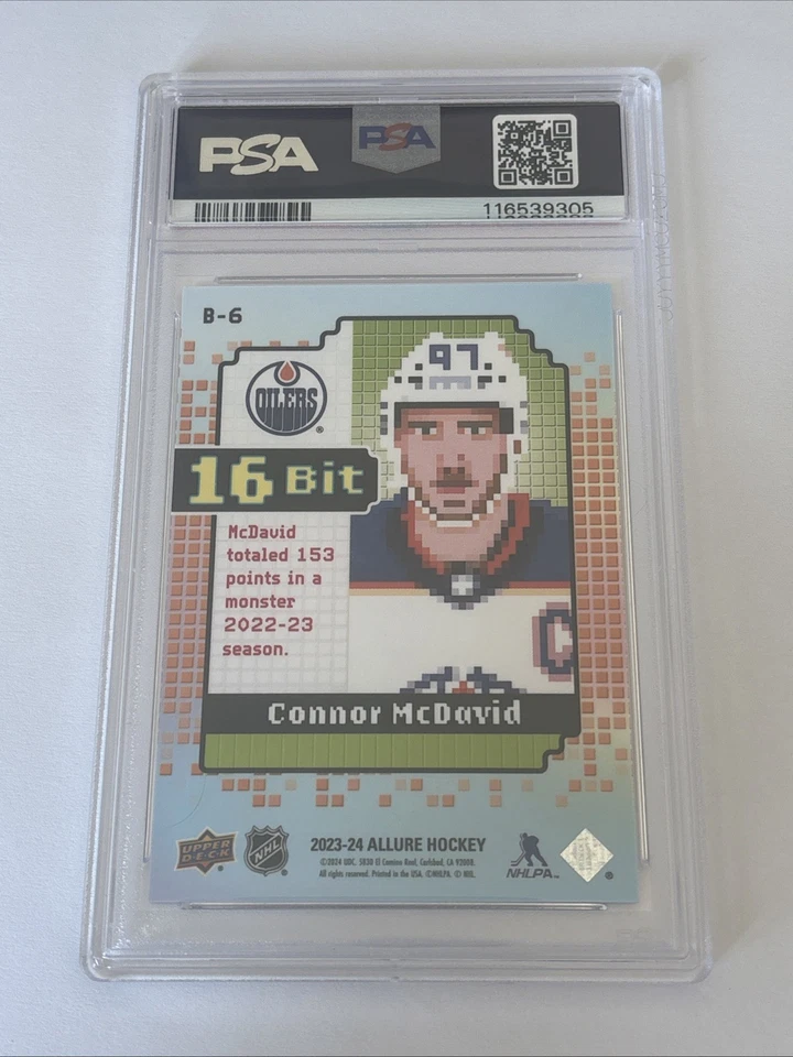 2023-24 Upper Deck Allure 16 bits Connor McDavid #B-6 PSA 10 GEM MT Foto 2 de 2