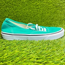 Vans Authentic Mens Size 8 Womens 9.5 Green White Black Skate Shoes Sneakers