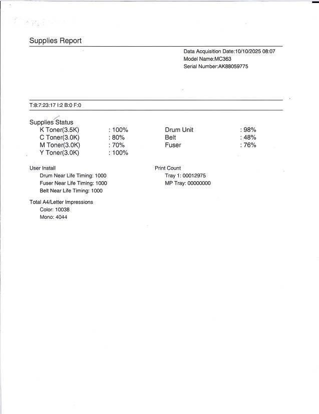 Multifunzione a colori OKI MC 363 (di rete con fronte retro) - Immagine 2 di 2
