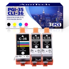 Replacement for Canon PGI-35 Twin Black & CLI-36 Color Ink Use with for Canon...
