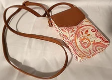 Thirty One 31 Call Me Crossbody Smart Phone Wallet Purse Painted Paisley RARE