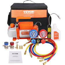 VEVOR 1/4 HP 4 CFM Vacuum Pump & Gauge Set, HVAC AC Refrigerant Kit