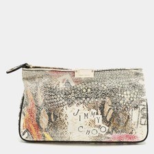 Pochette Jimmy Choo Zulu in tela rivestita stampata multicolore