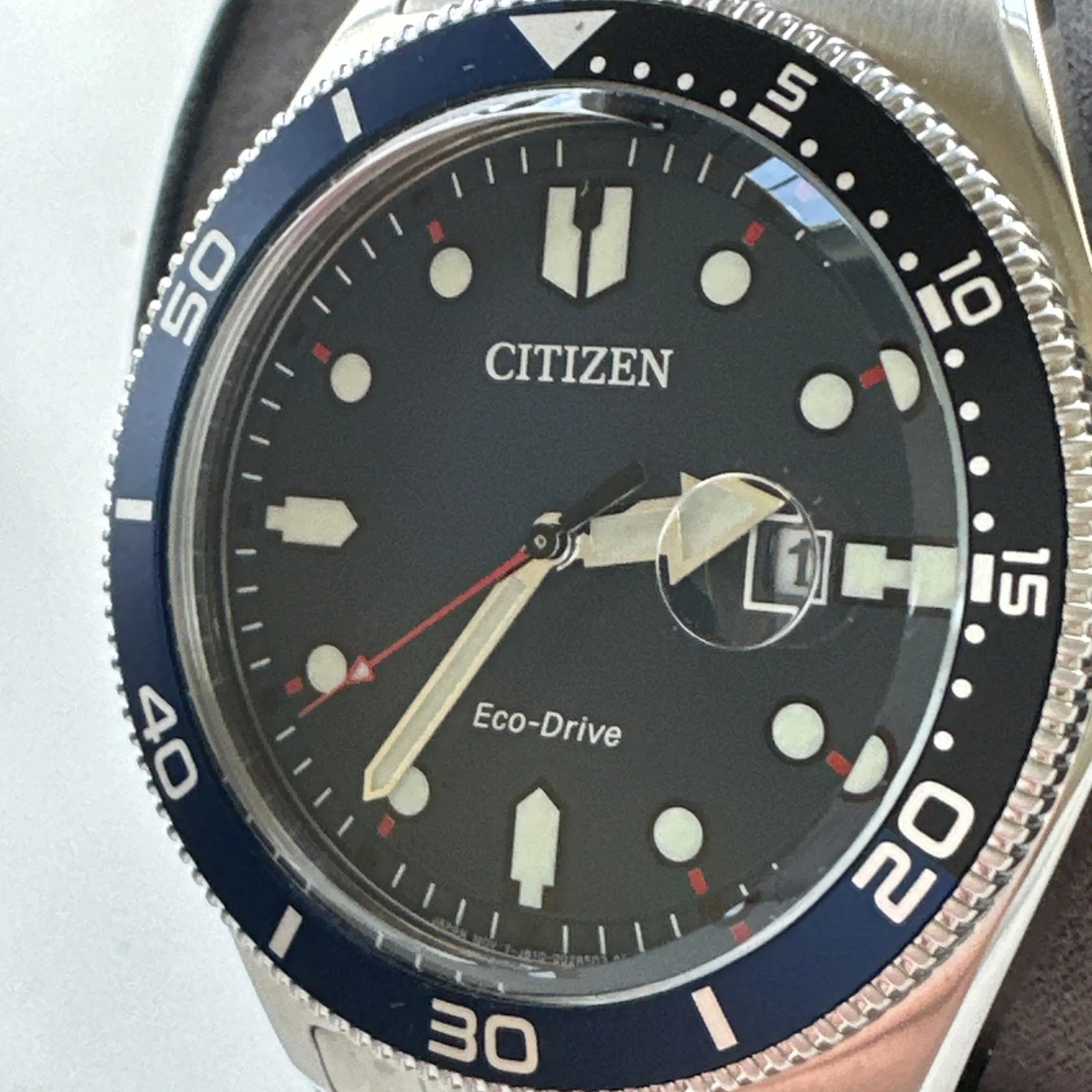 Citizen Men's Eco-Drive Calendar Silver Stainless Steel Watch 43 MM AW1761-89L