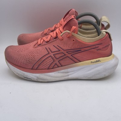 Asics Gel-Nimbus 25 Womens Size 8.5 Pink White Athletic Running Shoes Sneakers