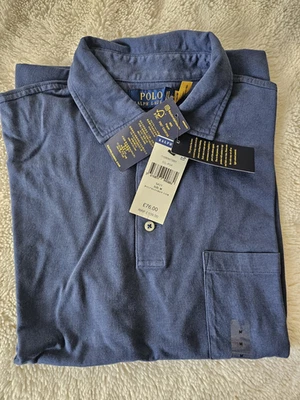 Polo Ralph Lauren Herren Polo blau Kurzarm M Classic Fit Piqué Logo Brusttasche - Bild 1 von 4