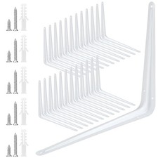 24 Pack 10x12 Inch White Shelving Brackets Metal L Brackets Wall Supports
