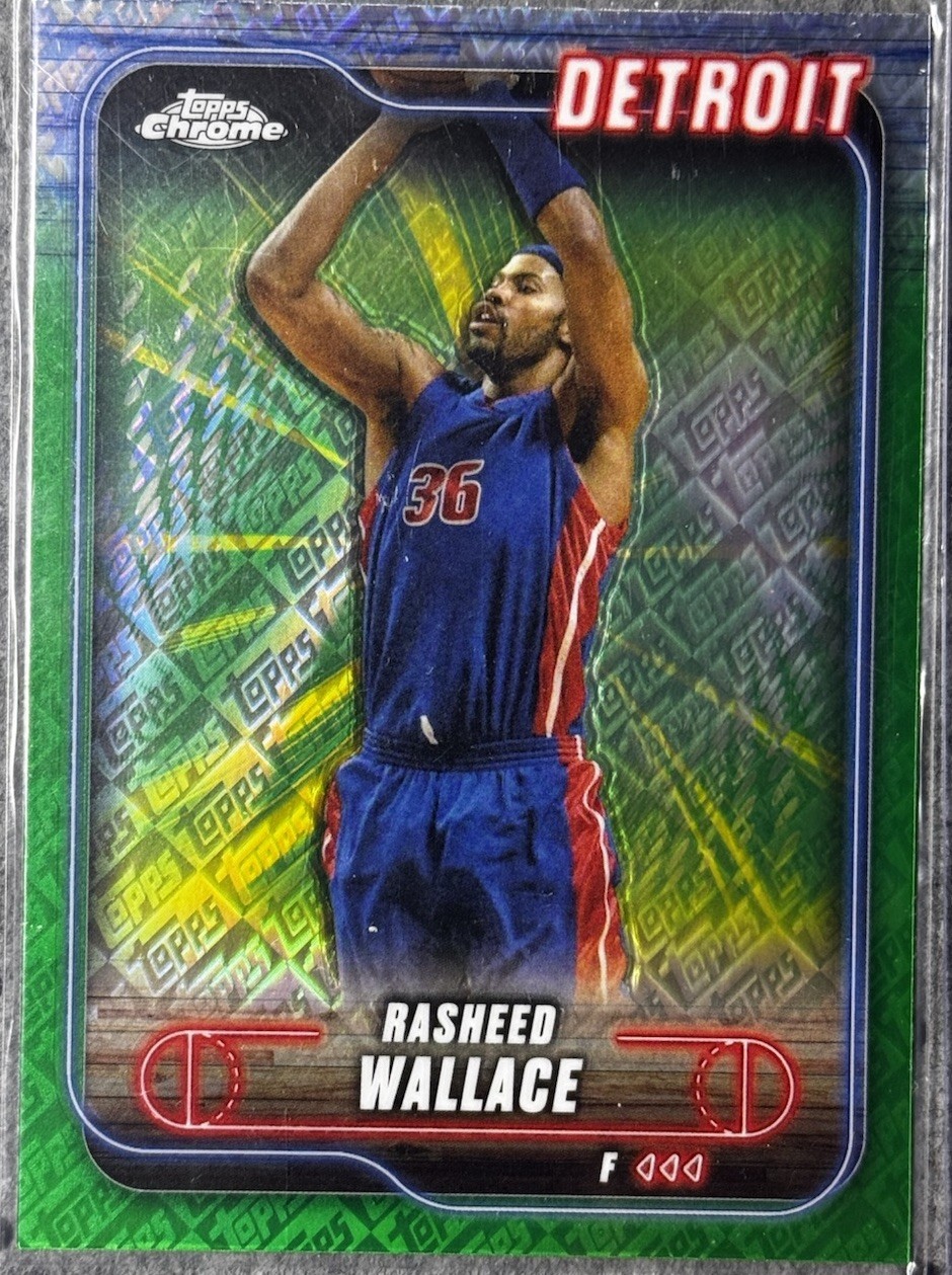 Rasheed Wallace 2024-25 Topps Chrome - #23 Green Topps Refractor
