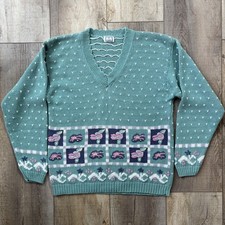 Vintage Floral Cottagecore Sweater Size M Granny Embroidered Feminine Spring