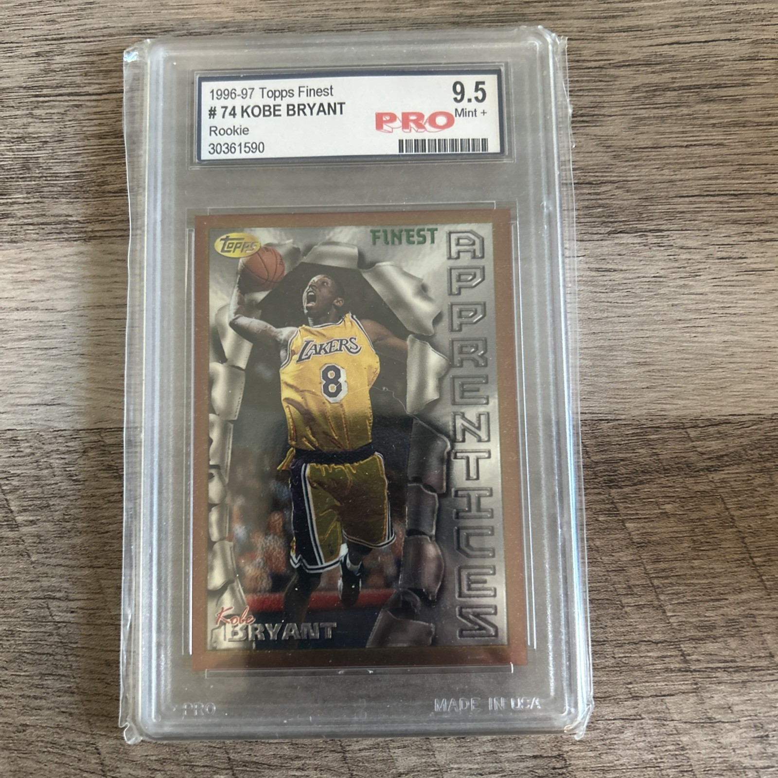 PRO Grading 9.5 KOBE BRYANT 1996-97 TOPPS FINEST BASKETBALL #74 ROOKIE