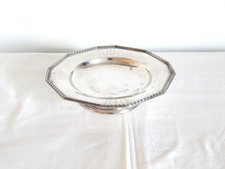 ANCIEN Présentoir à Gâteaux Mignardises avec Pied en Métal Argenté