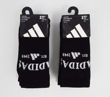 Adidas Climacool Crew Socks Size: L 6-12 3-Pair x 2 Pack White/ Black New.