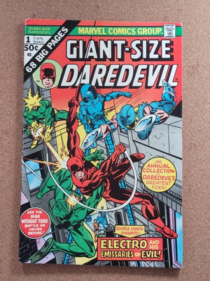#ad Giant Size Daredevil #1 1975 Vintage Marvel Comic Electro Mid Grade Raw $65.00
