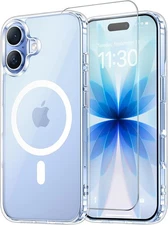 Temdan iPhone 17 Clear Case w/ Screen Protector, MagSafe, Shockproof Slim 6.3"