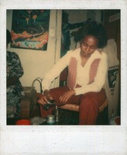 Old Vintage Photo COLOR POLAROID BAD CROP PAIR BLACK AFRICAN AMERICAN WOMEN DUO