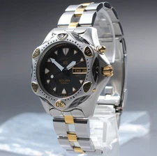 Vintage [N MINT] SEIKO SCUBA Diver's 5M23-7A00 AGS Kinetic Qz Men's Watch JAPAN