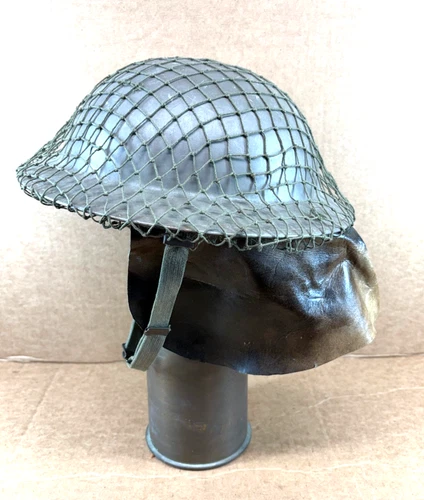 VINTAGE DUTCH CIVIL DEFENSE WWI MILITARY BRODIE KELLY STYLE HELMET - 1950's LOOK