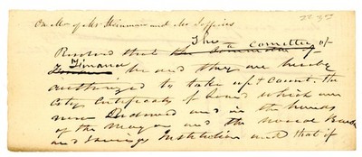 1839 Handwritten City Council Finance Resolution   Authorization of Certificates