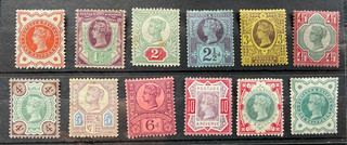 GB QV 1887 JUBILEE SELECTION MM / VLMM MISSING 9d & 1/ green