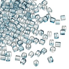 200 Pcs Crystal Cube Beads, 7mm Faceted Square Spacer Beads, Pure Blue