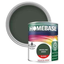 Homebase Interior Quick Dry Gloss Paint Wood & Metal - Woodland Green - 750ml