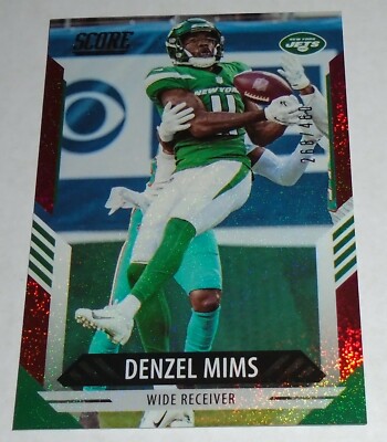 Denzel Mims 2021 Score RED Dots parallel #48 - s/n: 268/460 -Jets